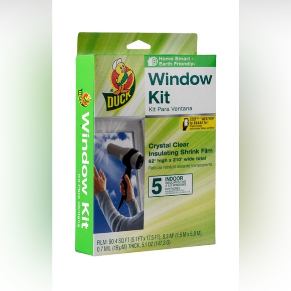 NEW 2pk Duck Window Kit Home Smart Earth Friendly Crystal Clear Insulating Film - Picture 3 of 7